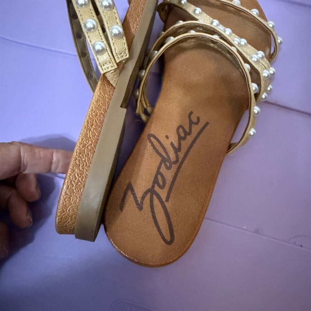 Zodiac Nora Pearl Sandals Strappy Brown Tan Womens 9 - Picture 4 of 7